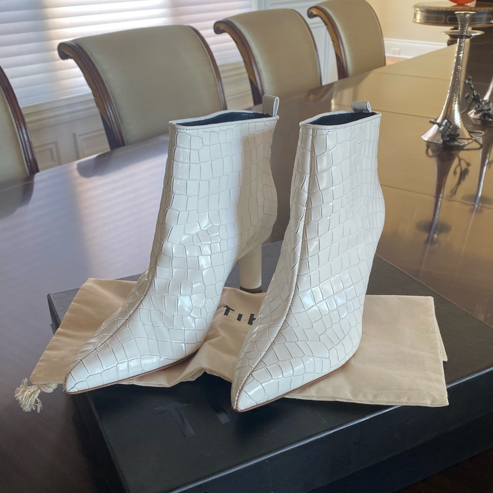 Tibi Theo Croc Embossed Boot, NWT